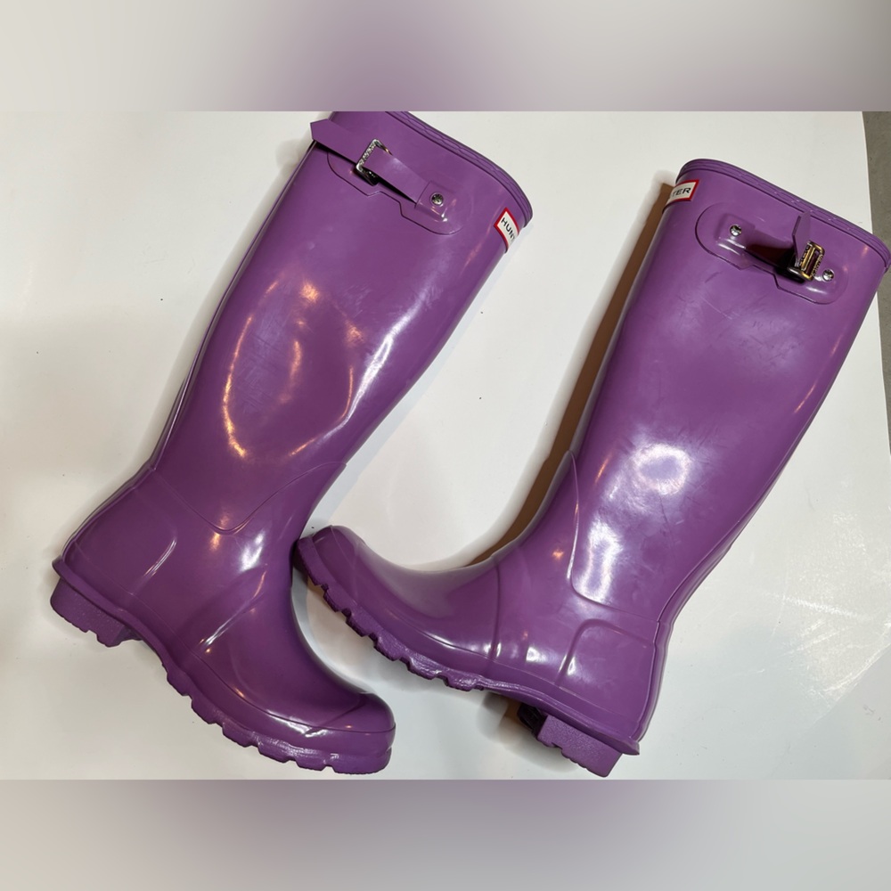 Hunter Women's Glossy Purple Rain Boots